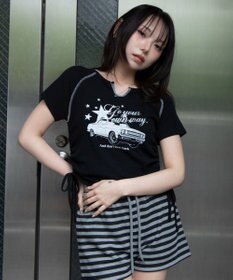WEGO キーネックサイドレースアップちびT