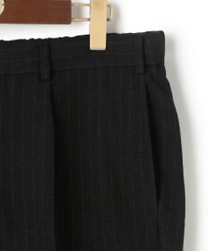 J.PRESS MEN 【J.PRESS ORIGINALS】Wool Silk Angola Chalk Stripes Spindle 1Tuck Piped Stem Slacks / Japan Made