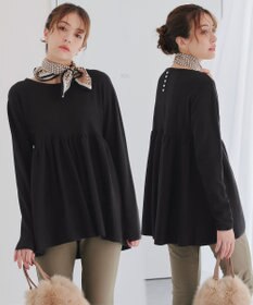 Tiaclasse 【洗える】ギャザーフレアニットチュニック