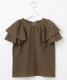 Feroux 【洗える】袖フリルブラウス