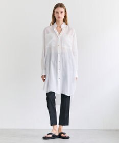 BEIGE， PAULINE / リネンヴィスコースオーバーサイズロングシャツ