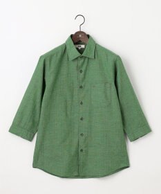 JOSEPH ABBOUD 【サステイナブル・７分袖】リヨセルリネンシャンブレー シャツ