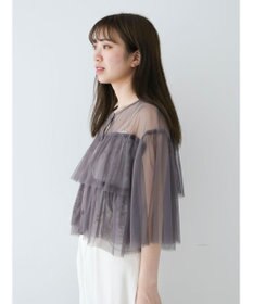 Green Parks ・ＳＵＧＡＲ　ＳＰＯＯＮ　チュールティアードブラウス