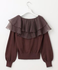 Feroux 【洗える】ラッフルコンビ ニット