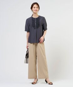 J.PRESS LADIES ソフトナイロン イージー ワイド パンツ