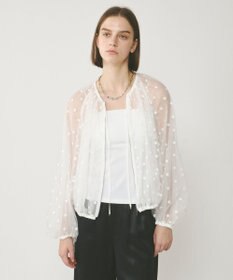 GRACE CONTINENTAL チュールノーカラーブルゾン