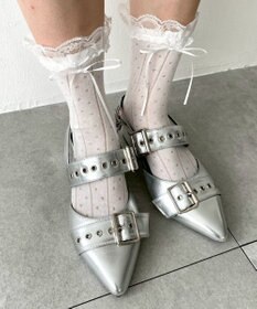 WEGO レース付きサテンリボンソックス