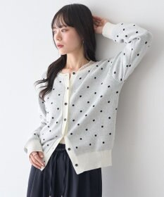 earth music&ecology ドットジャガードカーディガン