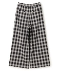 UNFILO シアー オンブレーチェック ワイドパンツ