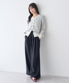 earth music&ecology ドットジャガードカーディガン