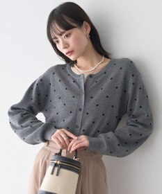 earth music&ecology ドットジャガードカーディガン