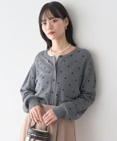 earth music&ecology ドットジャガードカーディガン