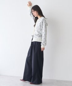 earth music&ecology ドットジャガードカーディガン