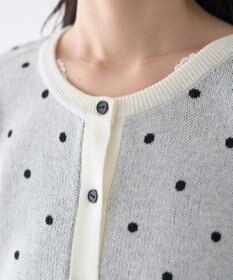 earth music&ecology ドットジャガードカーディガン