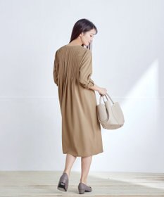 Tiaclasse L 【洗える】ランダムタックチュニックワンピ―ス