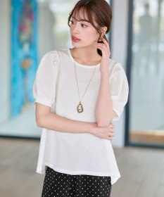 Tiaclasse 【洗える】ボリューム袖ジャガードプルオーバー