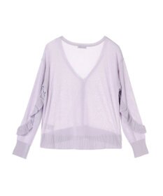 earth music&ecology 袖フリルシアーカーディガン