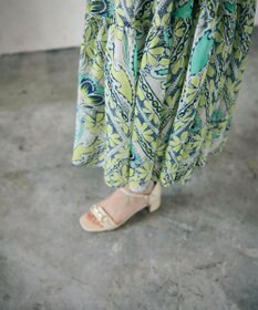 GRACE CONTINENTAL シフォンプリントティアードワンピース