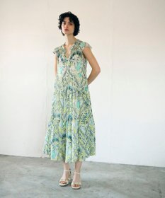 GRACE CONTINENTAL シフォンプリントティアードワンピース
