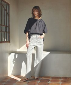 UNFILO FINE MOVE 2WAYギャザーブラウス