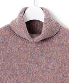 23区 【洗える】ミックスブークレ サイドスリットタートルニット