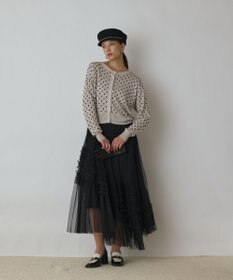 GRACE CONTINENTAL ドットフロッキーニットカーディガン