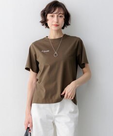 23区 バック刺繍 メッセージロゴ Tシャツ ブラウン系