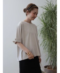 AMERICAN HOLIC 接触冷感バックタック袖折り返しカットプルオーバー