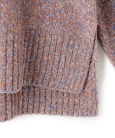 23区 【洗える】ミックスブークレ サイドスリットタートルニット