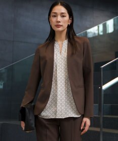 ICB Fied ノーカラージャケット ブラウン系