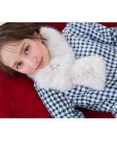 TOCCA 【百田夏菜子さん着用】【ブローチ取り外し可】BIJOUX RIBBON FURTIPPET ティペット アイボリー系