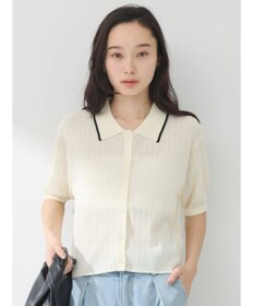 earth music&ecology ラインポロニットカーディガン