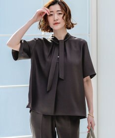 23区 【先行予約】ストレッチジョーゼット ボウタイ ブラウス