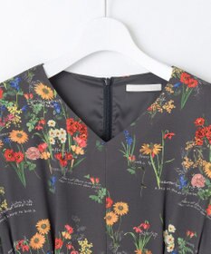 自由区 L 【洗える】フラワーガーデンプリント ワンピース