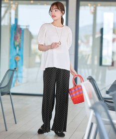 Tiaclasse 【洗える】ボリューム袖ジャガードプルオーバー