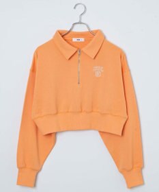 WEGO ハーフZIP襟付きショートスウェット