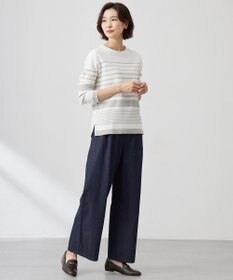 J.PRESS LADIES L 【洗える】5ozバージラコンパクト デニム イージーパンツ