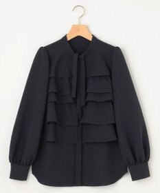 組曲 【KUMIKYOKU NAVY】コンフォータブルドレープ フリルブラウス