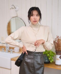 WEGO 【WEB限定/25年秋冬新作/洗濯OK/毛玉レス】タートルネックニット