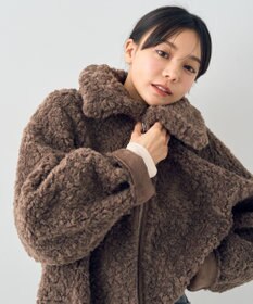 earth music&ecology リバーシブルフェイクムートンショートブルゾン