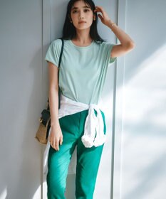 23区 【洗える】リネンレーヨンストレッチ テーパードパンツ