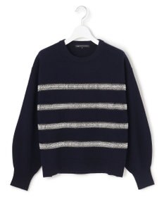 23区 【WEB&一部店舗限定/滝沢眞規子さん着用】ビジューボーダー ニット