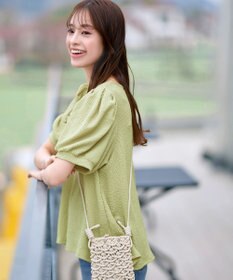 Tiaclasse 【洗える】ボリューム袖ジャガードプルオーバー