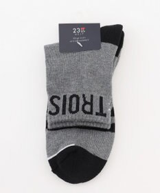 23区GOLF 【MEN】ロゴラインハーフソックス　１５ｃｍ