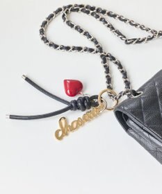 Phoebe ハートレザーコードバッグチャーム　レッド