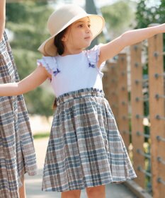 ANY KIDS ドッキング チェック柄 ワンピース