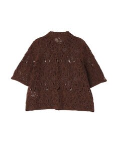 Green Parks 衿付きクロシェ風カーディガン