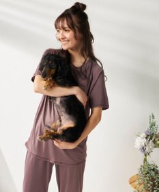 OP／FILA 【FILA】犬や猫の毛がつきにくいルームウェア上下セット/半袖