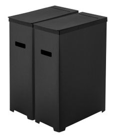 tower スリム蓋付きゴミ箱 タワー 2個組 ブラック