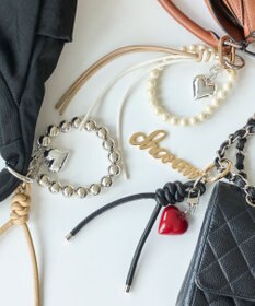 Phoebe ハートレザーコードバッグチャーム　レッド